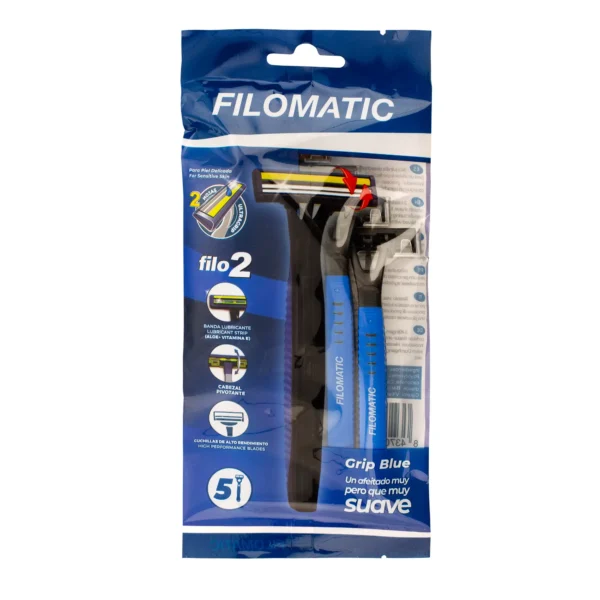 BOLSA 5 MAQUINILLAS FILOMATIC FILO 2 GRIP BLUE - Imagen 4