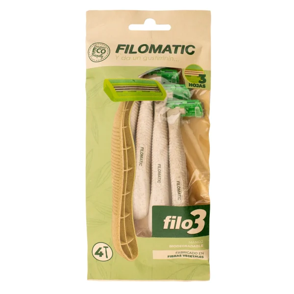 BOLSA PAPEL 4 MAQUINILLAS AFEITAR FILO 3 BIO - Imagen 2