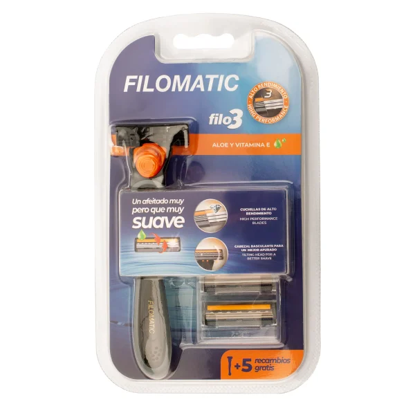 BLISTER MAQUINILLA AFEITAR FILO 3 C/5 CABEZALES - Imagen 2