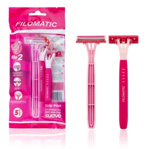 BOLSA 5 MAQUINILLAS AFEITAR FILO 2 GRIP PINK