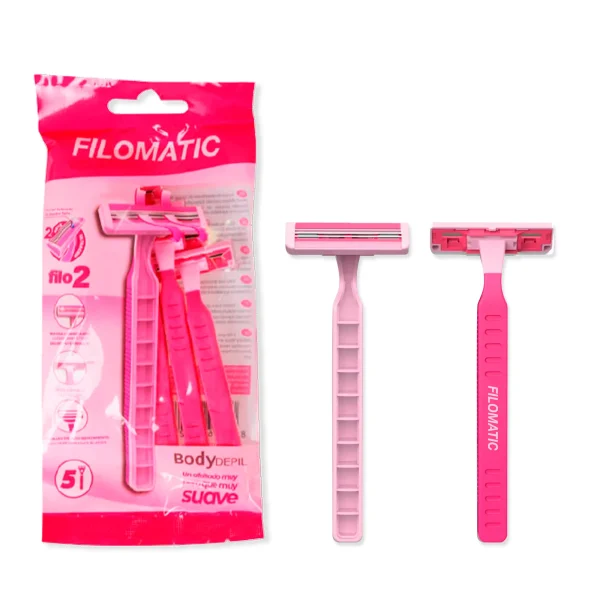 BOLSA 5 MAQUINILLAS AFEITAR FILO 2 PINK