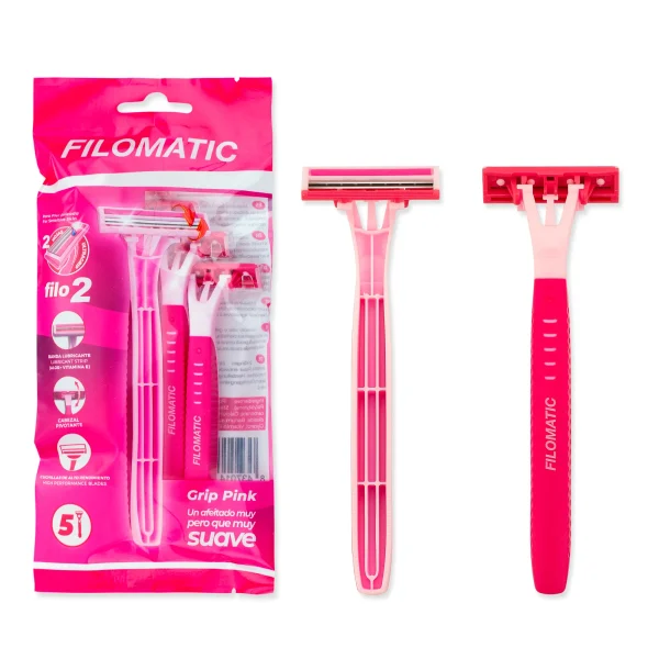 BOLSA 5 MAQUINILLAS FILOMATIC FILO 2 GRIP PINK