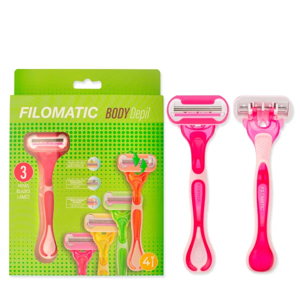 CAJA 4 MAQUINILLAS AFEITAR MUJER FILO 3 BODY DEPIL
