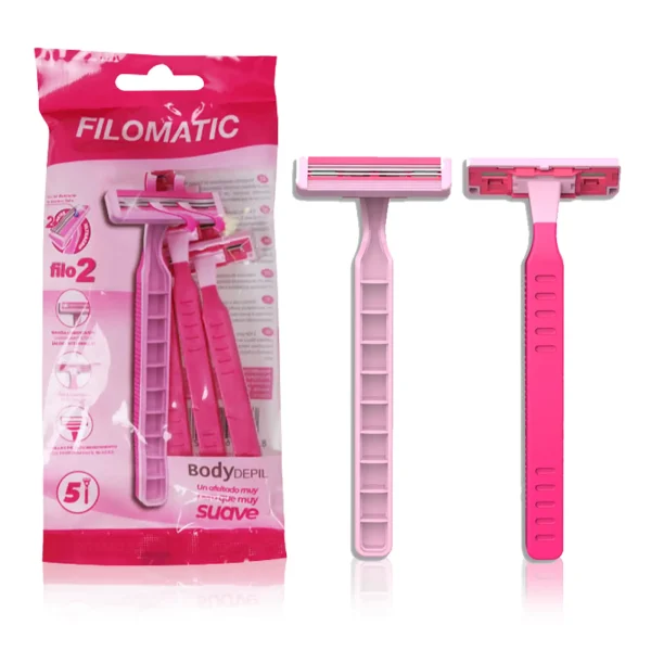 BOLSA 5 MAQUINILLAS AFEITAR FILO 2 PINK